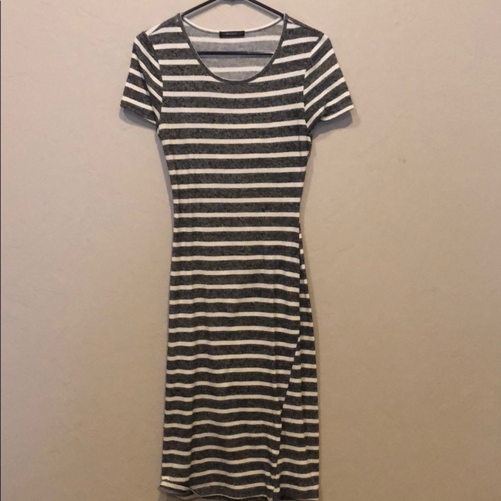 Black and white striped dress